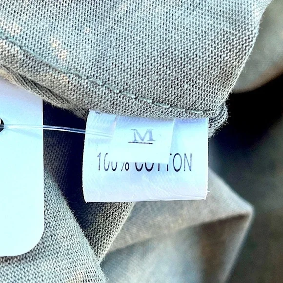 Acid Wash Sleeveless Henley Tank Top Green Yellow Medium - Picture 5 of 5